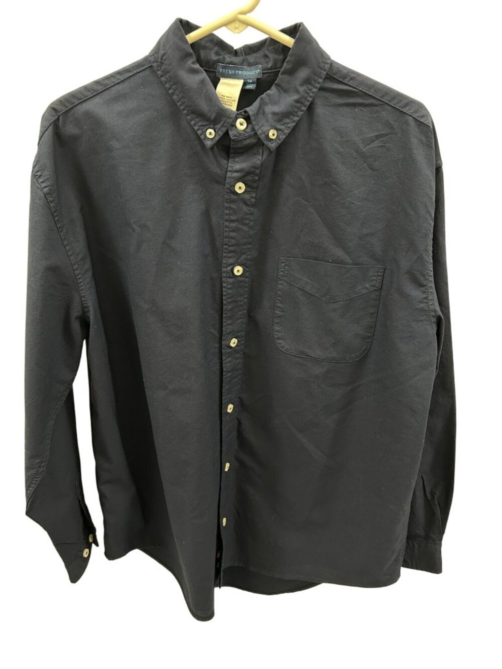 NWOT Fresh Produce Blue Button Down Long Sleeve Shirt 100% Cotton - Size S/M